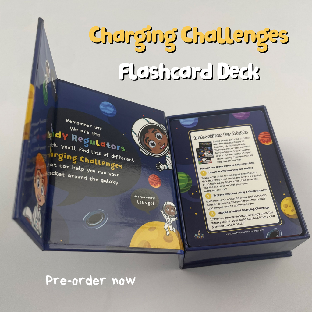 Ready Rocket Charging Challenges Flashcard Deck | Emotional Regulation Cards for Children | Ages 5-12