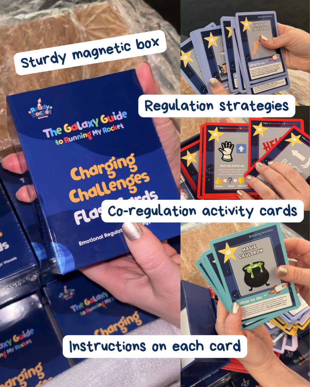 Ready Rocket Regulation Strategy Flashcard Deck | Emotional Regulation Cards for Children | Ages 5-12