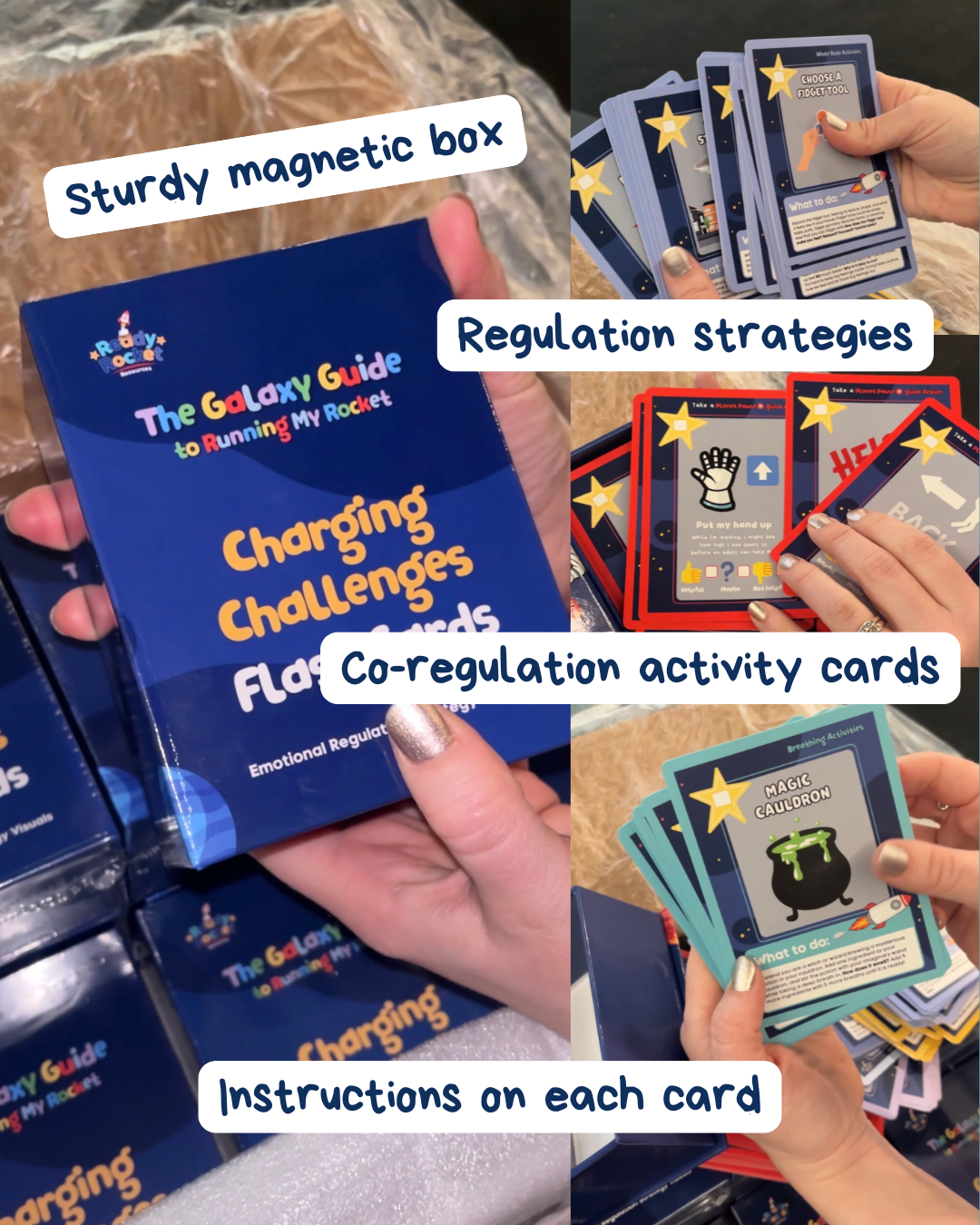 Ready Rocket Regulation Strategy Flashcard Deck | Emotional Regulation Cards for Children | Ages 5-12