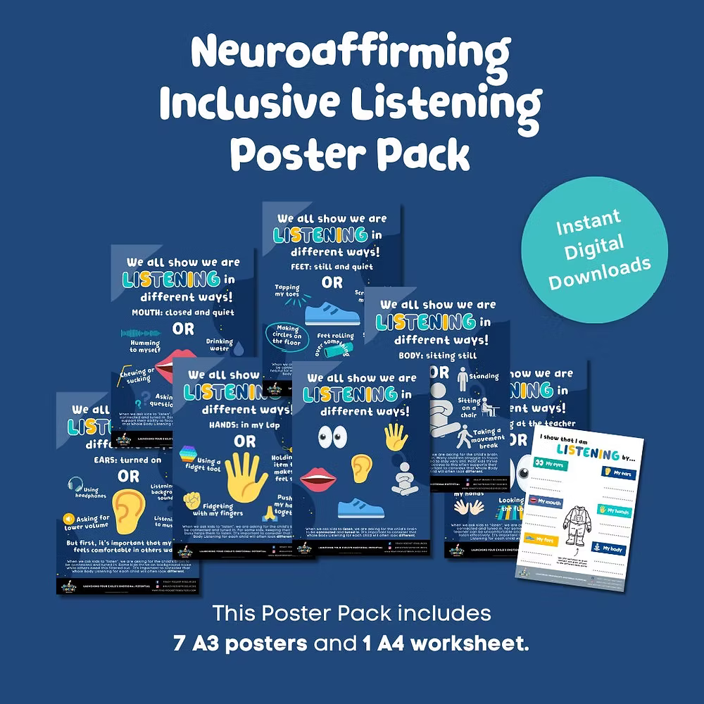 Example Neuroaffirming Language Resource Neuroaffirming Listening Poster Pack | Ready Rocket – Ready Rocket ...